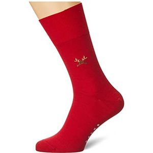 FALKE Heren Airport Rudolph sokken scheerwol katoen effen 1 paar, rood (Ingle 8077), 44 EU