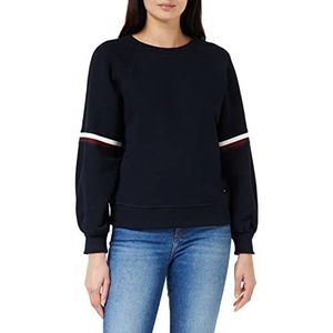 Tommy Hilfiger Dames REG Global Stripe Sweatshirt 7/8, Desert Sky, M
