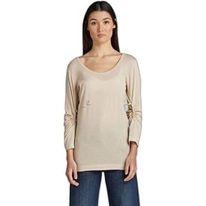 G-STAR RAW Dames Verstelbare Sleeve Slim ls T-Shirt, Beige/Kaki (Brown Rice C954-D309), XXS
