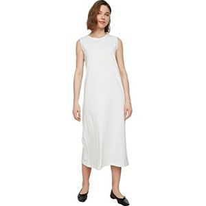 Trendyol Dames witte mouwloze jurk voering tuniek shirt, wit, extra large
