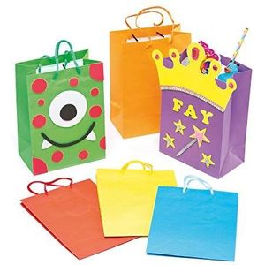 Baker Ross Kleurrijke geschenktasjes voor kinderen om te beschilderen en te decoreren, cadeau-idee (6 stuks)