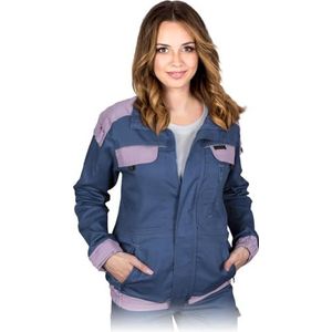 CORTON Beschermend Sweatshirt voor Dames - 100% Katoen, 260 g/m², Rits en Klittenband, Reflecterende Details, Kleur - marine-donkere heide, Maat S