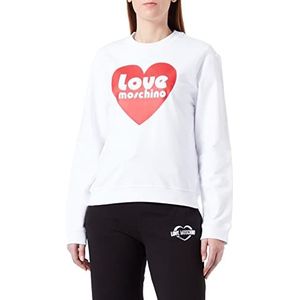 Love Moschino Dames Regular Fit Roundneck Sweatshirt, wit (optical white), 40