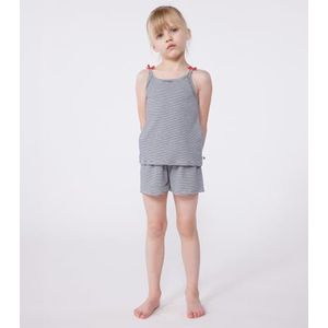 Petit Bateau meisjes pyjacourt, blauw/wit, 12 Jaar