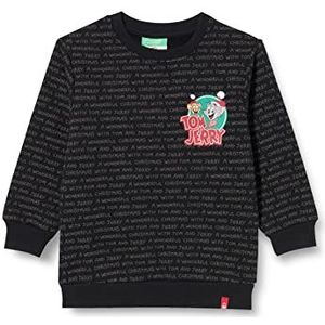 United Colors of Benetton Sweatshirt met ronde hals, lange mouwen, voor kinderen en jongens, Zwart 72T, 5 jaar