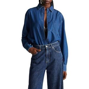 United Colors of Benetton - Chemise - Bleu - 100% Katoen - Cropped