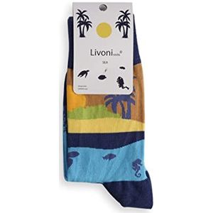 Livoni Sea Sight-Regular 43-46 sokken, meerkleurig, L, Meerkleurig, L