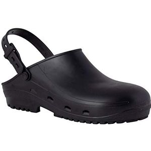 REPOSA SAFE klompen, hygiënische klompen, natuurlijk antistatisch polymeer, latexvrij, comfortabel, gesloten bovenmateriaal, zijgaten, anatomische SRC zool