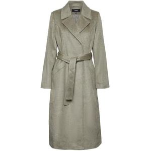 Bestseller A/S Dames VMHAZELALLY Long Wool Coat BOOS jas, Laurel Oak/Detail:Melange, XL, Laurel Oak/Detail:MELANGE, XL