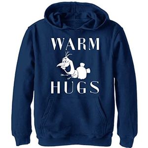 Disney Frozen 2 Warm Hugs Boy's Hooded Pullover Fleece, Navy Blue Heather, Small, Heather Navy, S
