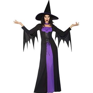 amscan 9908296 Klassieke paarse heks voor volwassenen, Halloween, kostuum en hoed, boek, weekoutfit (UK jurk maat 18-20)