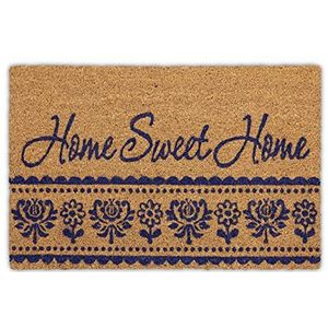 Relaxdays Deurmat 'home sweet home' - kokosmat met tekst - voetmat - 40x60 cm - antislip