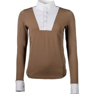 HKM Virginia Wedstrijdshirt lange mouw voor dames Taupe S