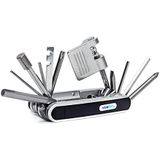 Relaxdays vouwgereedschap fiets, zakgereedschap, multitool, pocket tool fiets, onderweg, HBD: ca. 2,5x9x4,5 cm, zwart