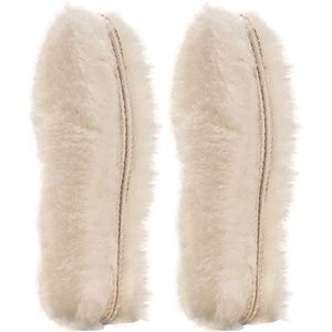 [2 paar] Echte Pure Schapenvacht Luxe Inlegzolen Gemengde Schapenvacht Lamswol Knusse Warme Pluizige Schoen Inlegzolen | Duurzaam & Pluizig | Perfect voor Platte Schoenen, Beige, 36 EU