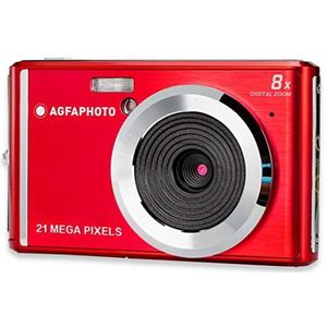 AGFA Photo – compacte digitale camera met 21 megapixel CMOS-sensor, 8x digitale zoom en LCD-display rood, Single, rood