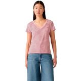 Levi's - Perfect V-hals T-shirt - Roze - Katoen - Korte Mouwen