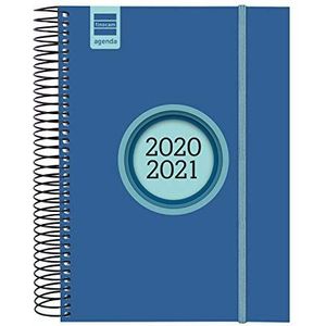 Finocam - Schoolagenda 2020-2021 E10, 155 x 212, 1 dag, espir label, kobaltblauw, Catalaans.