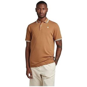 G-STAR RAW Dunda Slim Stripe Poloshirt Poloshirt voor heren, bruin (Chipmunk D17127-5864-3886), XS, bruin (Chipmunk D17127-5864-3886), XS