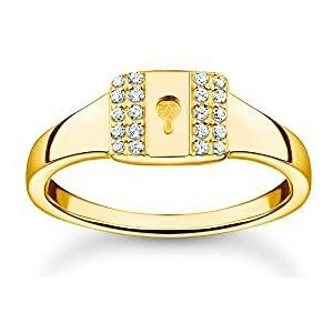 Thomas Sabo Ring voor dames slot goudkleurig TR2372-414-14, 925 sterling zilver, Zirkonia