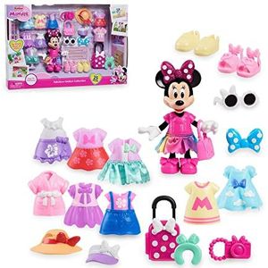 Disney Minnie, Fashion-set, 25-delig, waaronder 1 Minnie actiefiguur, 15 cm, outfits en accessoires, speelgoed voor kinderen vanaf 3 jaar, GIOCHI PREZIOSI, MCN30