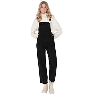 Trendyol Dames Plain Denim Jumpsuit, Zwart, 36, Zwart, 62