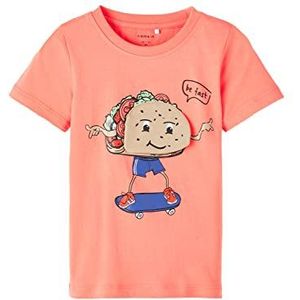 NAME IT Jongens NMMDONALD SS TOP Box T-shirt, koraal, 92, koraalrood, 92 cm