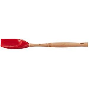 Le Creuset Kleine siliconen spatel met houten handvat en afneembare siliconen kop, kersenrood