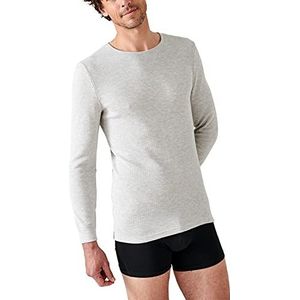 Damart - T-shirt met ronde hals, thermolactyl fleece ribben, intense warmte 4, Grijs Chinees, XL