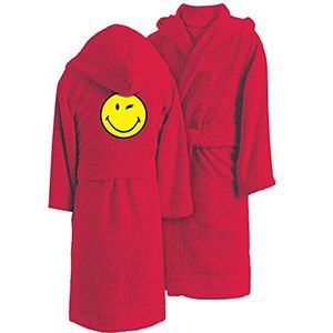Smiley badjas, katoen, rood, 154 x 142 cm