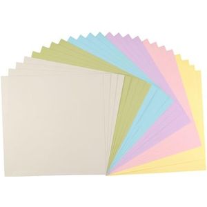 Vaessen Creative Florence Zelfklevende cardstok, vierkant knutselpapier, 30,5 x 30,5 cm, kleurenmix, 24 stuks, bedrukbaar papier, voor knutselen en hobbyprojecten
