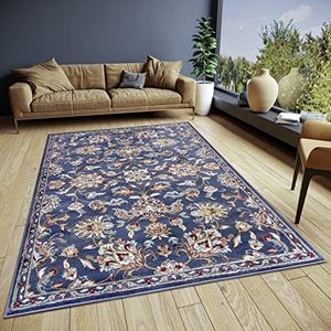 HANSE Home Caracci Oosters - Oosterse loper, klassiek dicht geweven met ornamenten en bloemmotieven, zacht, laagpolig voor slaapkamer, eetkamer, woonkamer, hal, keuken, blauw, 120 x 170 cm