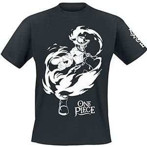 AbyStyle Heren One Piece Ace korte mouwen Basic T-shirt, zwart, XXL