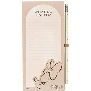 Official Disney Minnie Magnetic Organiser - Magnetic Shopping List – Magnetic Notepad - Magnetic Fridge Notepad - Disney Gifts - Minnie Mouse Gifts - Minnie Mouse