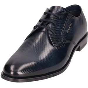 Bugatti - Veterschoenen - Blauw - Businessschoen - Avondschuh - Feestschuh met Zijlogo-embleem