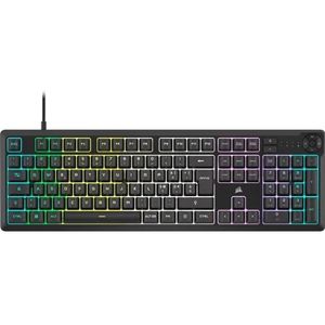 Corsair K55 Core RGB Gaming-toetsenbord met bedraad membraan, stille en responsieve schakelaar, spatweerstand, tien zones RGB, compatibel met iCUE, QWERTY IT, pc, Mac, zwart