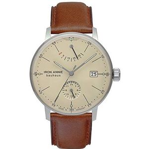 IRON ANNIE Bauhaus 5060 Herenhorloge met leren armband, automatisch met reserve-indicator, Meerkleurig, Eén maat, Klassiek