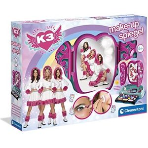 Clementoni Art & Crafts kit, K3 - Make Up Spiegel, speelgoedmake-up, make-up voor kinderen, modeontwerpkit voor kinderen, hobbypakket, 6-8 jaar, 66966