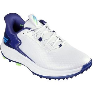 Skechers Golf Blade Grip Flex Spikeless Waterdichte Golfschoen Sneaker voor heren, Wit/Navy/Blauw, 41 EU