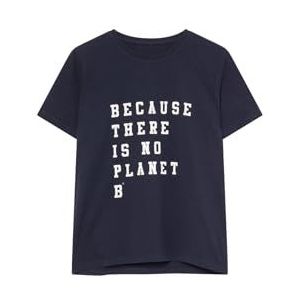 ECOALF - Stayalf T-shirt voor dames van biologisch katoen, ronde hals, korte mouwen, ademend en comfortabel, maat XS, marineblauw, Donkerblauw, XS