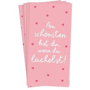 Grafik werkplaats-zakdoeken met spreuk | cadeau-idee | 10 stuks | Am schönsten bist du, wenn du Lächst