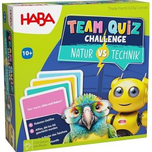 HABA Team Quiz Challenge Natuur vs. Technik - Met 222 quizkaarten en vele vragen - meeneemspel of cadeau voor spelers vanaf 10 jaar - 2010897001
