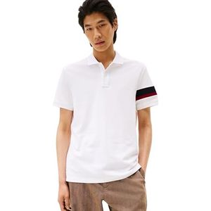 Tommy Hilfiger Heren RWB Sleeve Tape REG Polo MW0MW41354 S/S Polo, Wit, XS, Wit (wit), XS