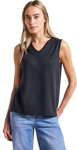 Shirttops - Deepwater Blue - Regular Fit - Mouwloos - V-hals