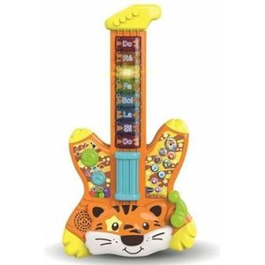 VTech - Mijn elektrische gitaar Jungle Rock, muziekinstrument voor kinderen, interactieve tijgergitaar, muzikaal ontwaken, verlicht speelgoed, cadeau voor kinderen van 2 jaar - inhoud in het Frans