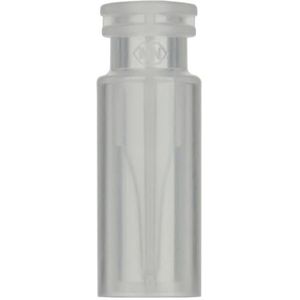 Macherey & Nagel ML-1644 Polypropyleen snap-ring met geïntegreerde glazen inzetstuk, N 11, transparant, 0,2 ml capaciteit, 11,6 mm diameter, 32,0 mm hoogte, 100 stuks
