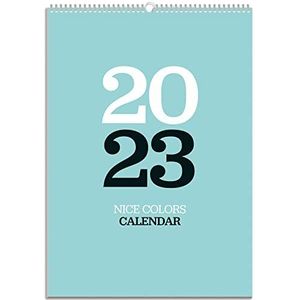 A3 Kalender 2023 Nice Colors - Wandkalender 12 maanden - Familiekalender - 29,7x42 cm