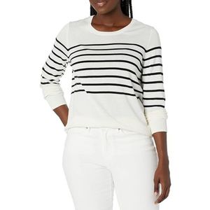 Amazon Essentials Trui Trui Trui (Wit/Zwart Geplaatst Stripe), ((Maat: X-Large)