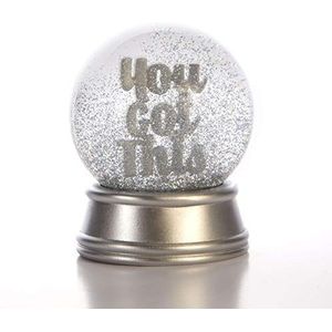 Boxer Gifts You Got This Inspirational & Motiverende Glitter Snow Globe Ornament | Oprecht cadeau voor haar, zwangerschap, universitaire examens, nieuwe baan, zilver