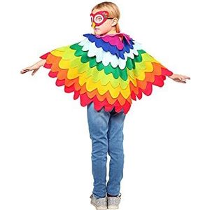 Dress Up America 1062-T4/S schattig, leuk, vliegend papegaaienkostuum voor kinderen, meerkleurig, 3-6 jaar